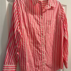A New Day Coral and Cream Striped Shirt